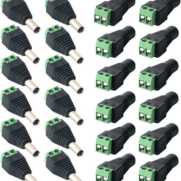 24 st professionella DC-kontaktplugg 12V DC-strömadapter
