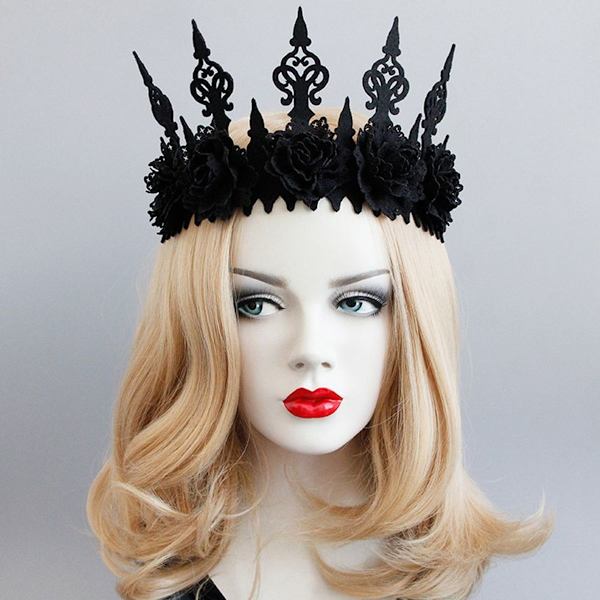 Halloween Maske Dekoration Hår Tilbehør Gotisk Girlande Krone Hovedbånd KLB