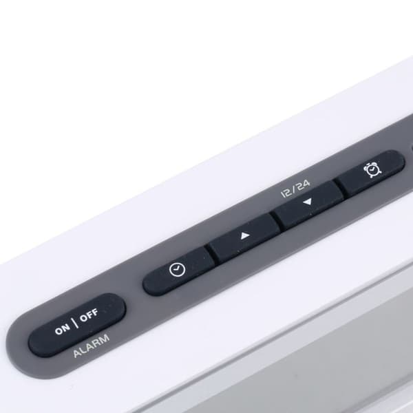Sängbordsalarmklocka med LED-display (vit)