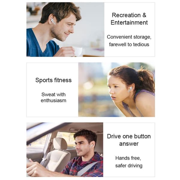 Bluetooth-hörlurar Trådlösa hörlurar Vita