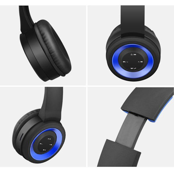 Bluetooth-headset Trådlöst headset Brusreducering Fällbar Blå Svart