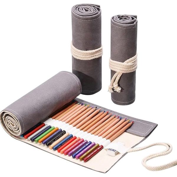 Pennrulle Förpackning Ritning Måleri Canvas Pennrulle 48 Fack