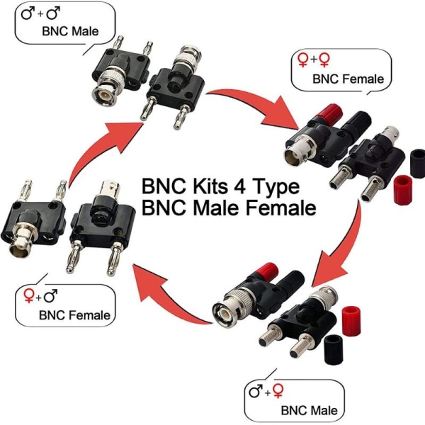 BNC uros-kaksoisbanaaninaaras sitova äänisovittimen liitin 2 kpl