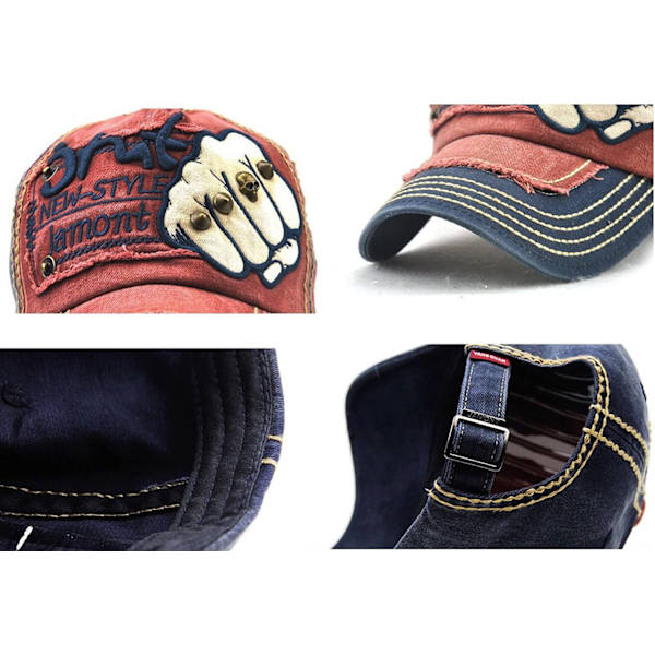 Unisex Vintage Ulkoilupäähine Baseball-lippis Urheilulippis Snapback Trucker-lippis - Sininen-