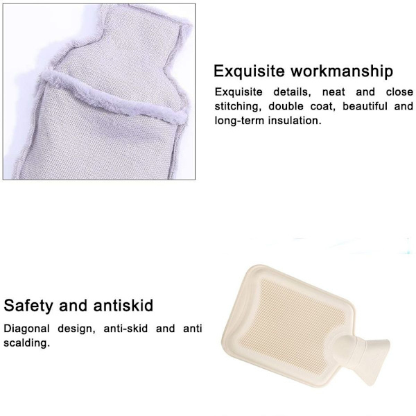 2 stk varmeflaske, gummivarmtvannsflaske varmtvannsflaske med