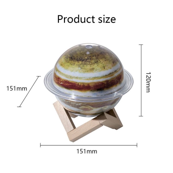 Mini Hjemme Luftfukter, 330ml Jupiter Tema Liten Tåke Luftfukter