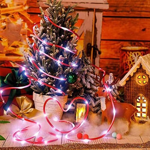 Solcellsdrivna Utomhus String Lights 100 LED Godisfärgade Ljus 10 Meter