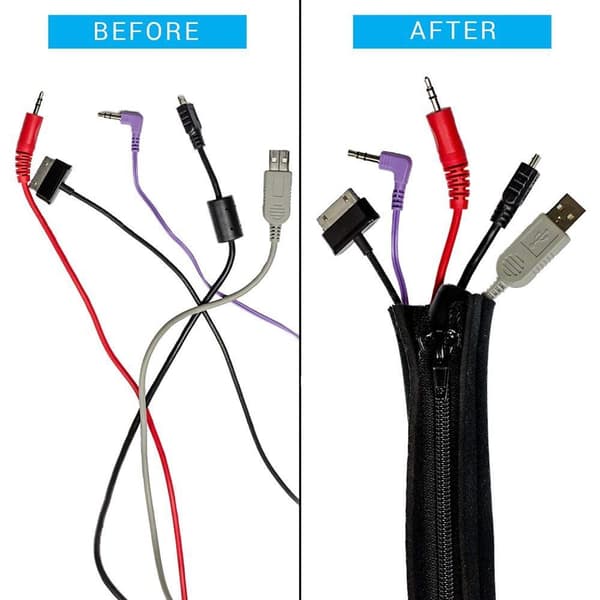4-delt kabelstyringssleeve, kabelstyringssystem til TV/Computer/Hjem