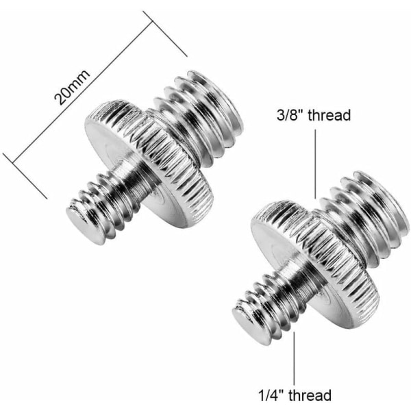 1/4 tum hane till 3/8 tum hane gängad skruvadapter för kamera/stativ/monopod/kulled/ljusstativ (3 stycken) KLB