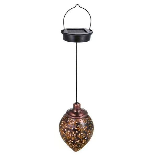 Solcelledrevet hengende lampe LED solcelle hagelys metall utendørs vanntett lys