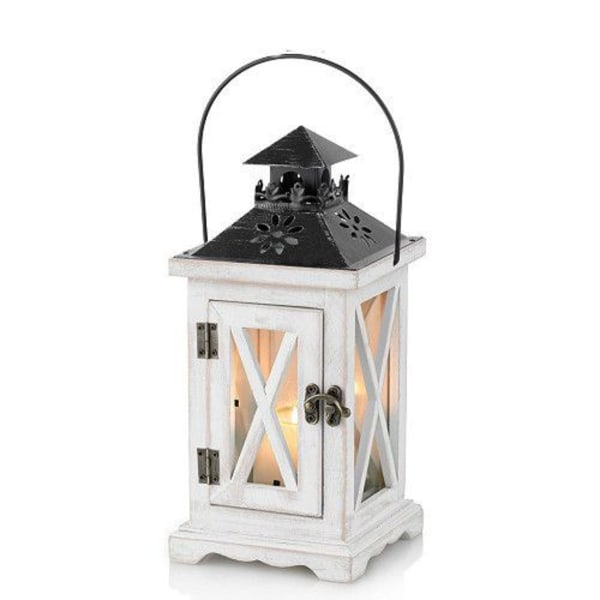 Lanterne Lysestake Vintage Lanterne Tre Metall Dekorativ Lanterneholder