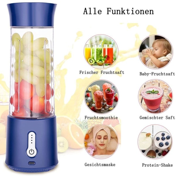 500ml bærbar blender for smoothies og shakes | Oppladbar