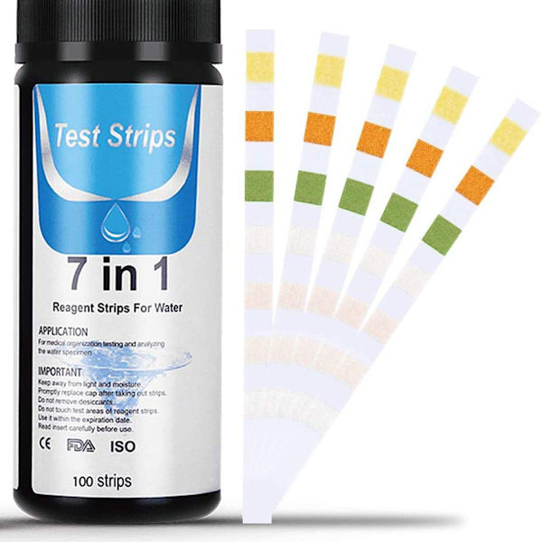 Dustgo PH teststrimler pool 7 i 1 teststrimler whirlpool akvarium svømmebassin