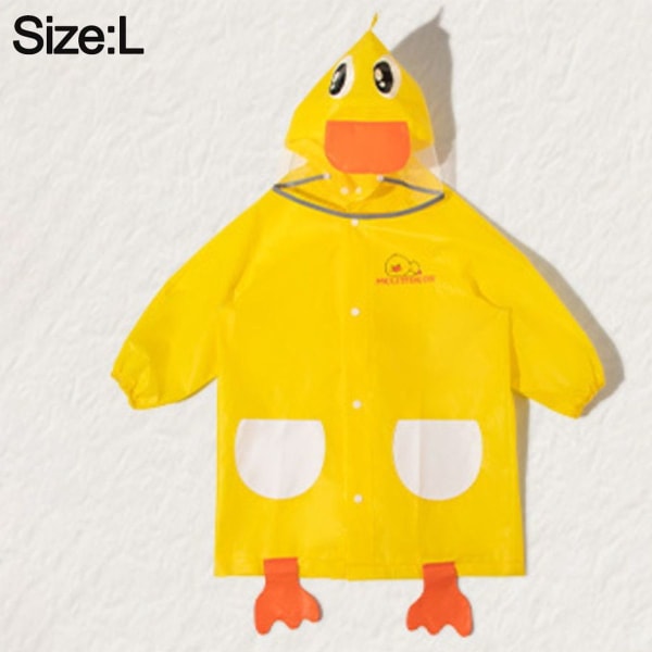 Yellow children's raincoat, cute animal pattern, L KLB