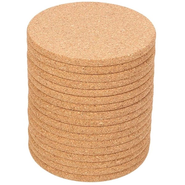 KLB - 20 stk. runde retro-coaster i kork