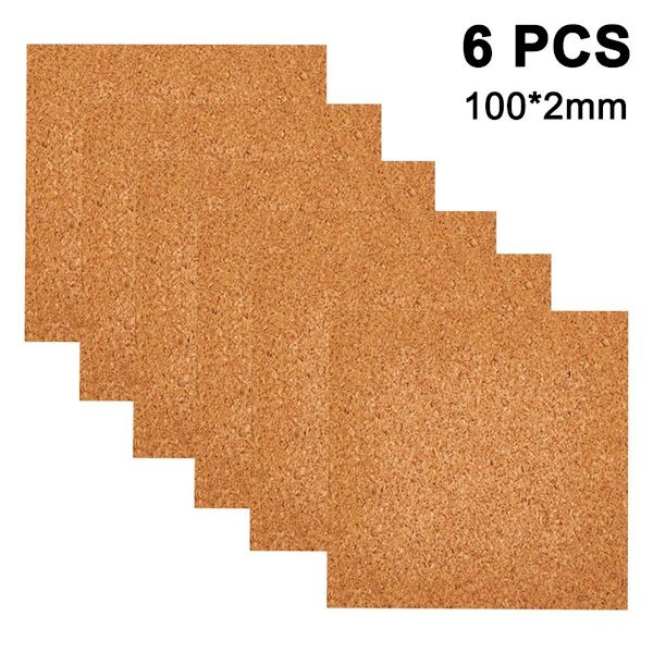 Neliönmuotoiset aluslaatat, 6 kpl, puukorkkialuslaatat, 10x0,2 cm, KLB