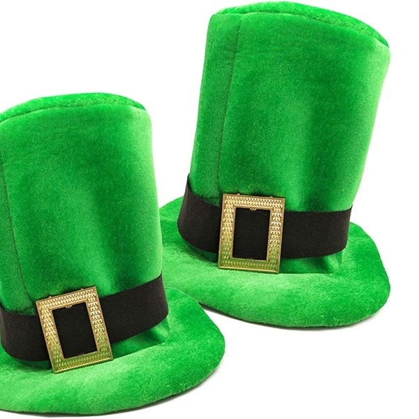 St. Patrick's Shamrock Top Hat Grøn Flanell Top Hat til Mænd Kvinder Lrish KLB