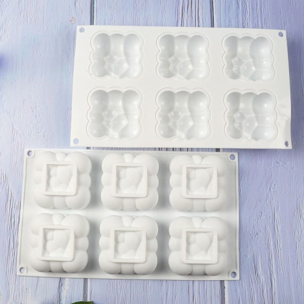 Bubbles Clouds Silikoneform Firkantet Mousse Kage Bageforme
