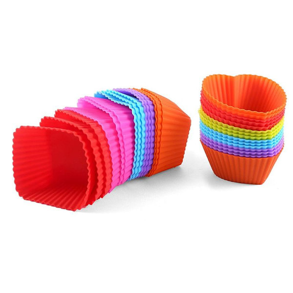 Silikone Cupcake Bageforme 30 Pakke, 2,75 Tommer Silikone Bageforme,