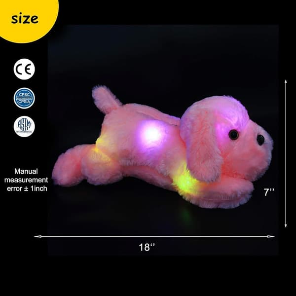 Pehmoinen koirapehmolelu Luminous pehmoinen pentu vaaleanpunainen KLB