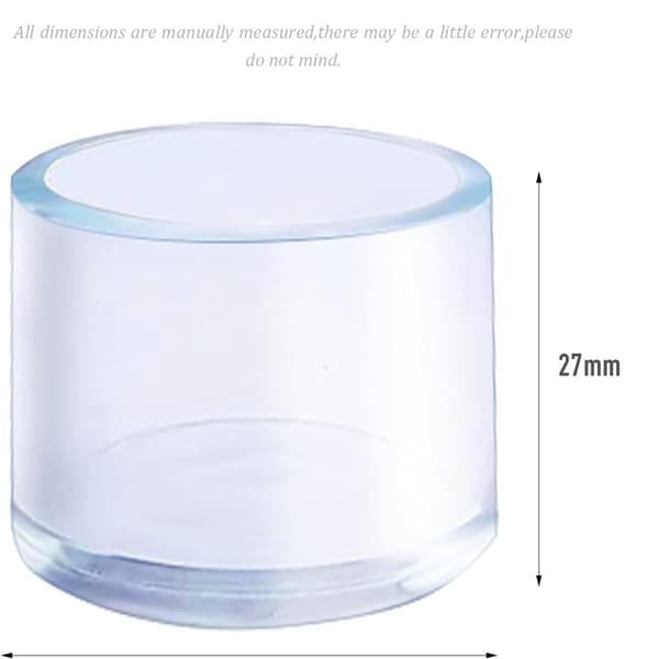 32 st möbelbensskydd 25 mm transparenta runda plastmöbelbensskydd