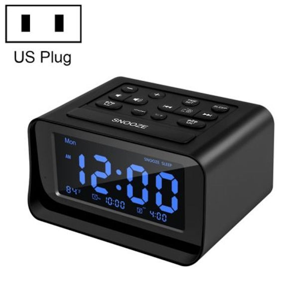 LED digital väckarklocka för sovrum med USB-laddningsport, radioklocka, temperatur, elektronisk