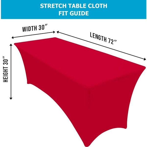 Patio Möbelskydd Set om 2 Spandex Stretch Bordsdukar [1.8m Röd] - Rektangulär