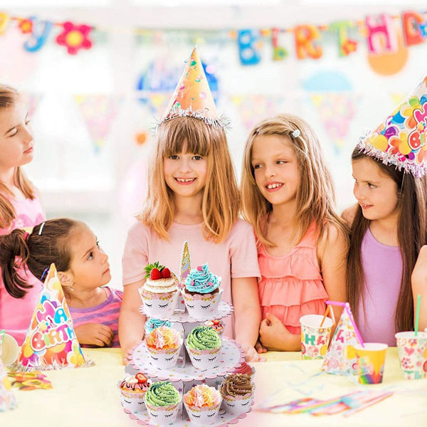 Kagefad 3-etagers cupcake muffin stand lavet af pap til bryllupsfest KLB