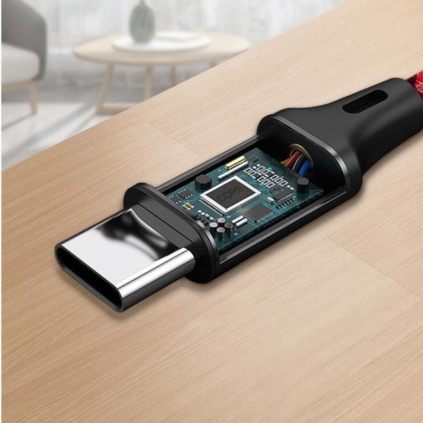 Multi USB-kabel, GIANAC 3 i 1 opladningskabel nylon multi sort KLB