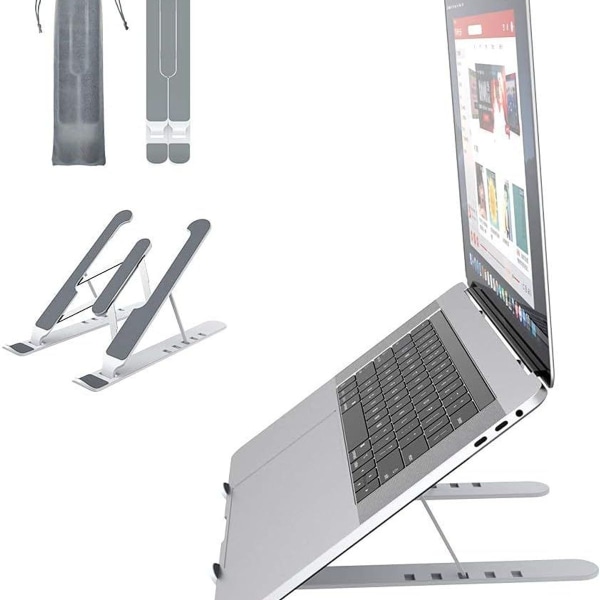 Ställ för bärbar dator, justerbart ställ för bärbar dator, bärbart ställ för bärbar dator, vit KLB