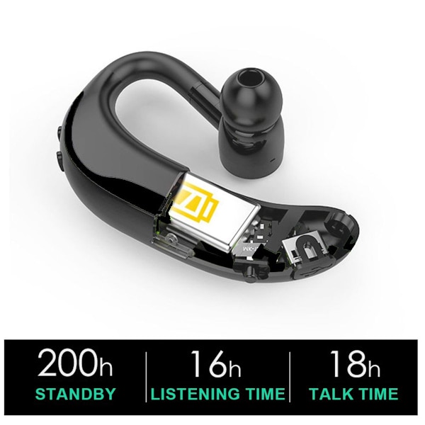 Bluetooth V5.0-headset, trådlösa öronsnäckor för grått