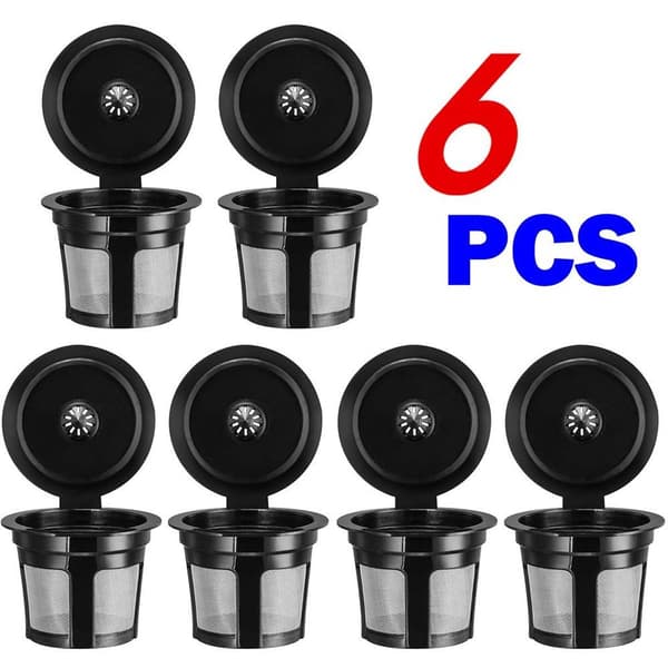Kaffefilter 6-pack återanvändbara påfyllningsbara K-Cup-kaffe