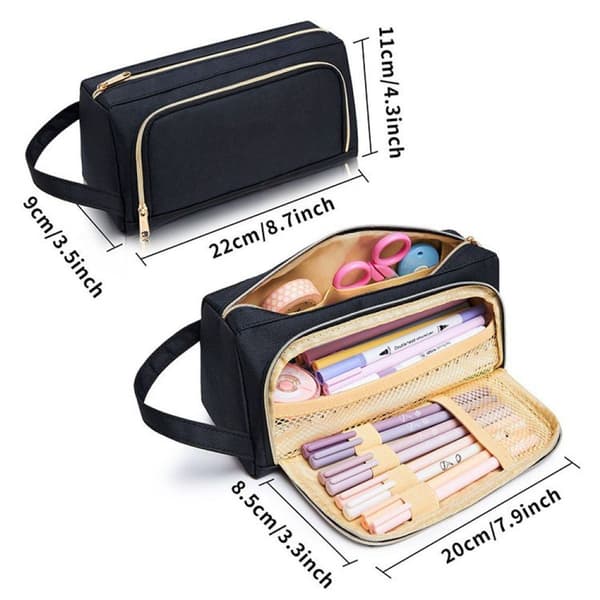 Pencil Case Stor Kapacitet 2 Rum Unisex Pencil Case KLB