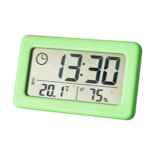YD005 Mini Tynd LCD Skærm Temperatur og Luftfugtighed Elektronisk Ur (Grøn