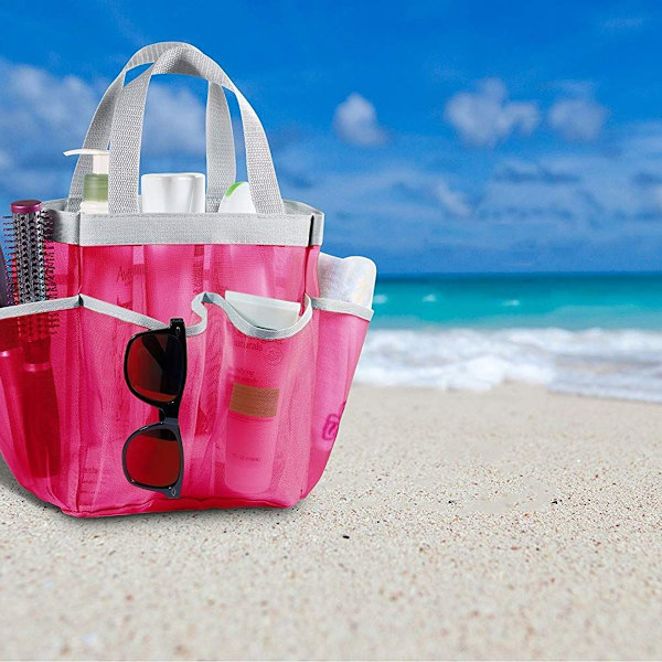 7 lommers dusj caddy tote, mesh, rosa KLB