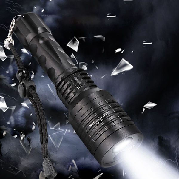 Kannettava LED-taskulamppu, vedenpitävä taskulamppu vihreällä laserilla KLB