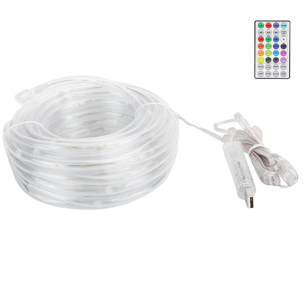 10m RGB LED-remslampa Vattentät USB-fjärrkontroll Färgglad KLB