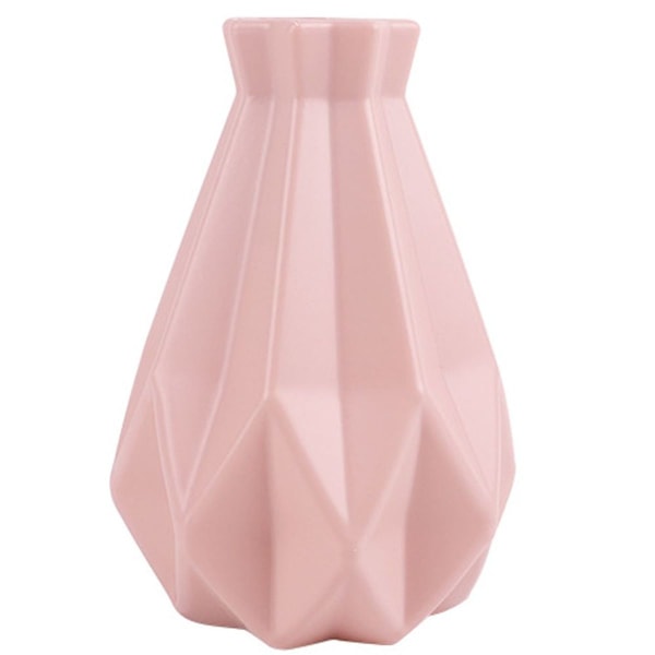 Geometrisk linje Keramisk vase Origami stil tørket blomstervase Rosa