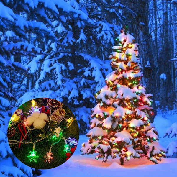 Joulu lumikide valot 3m 20 LED paristokäyttöinen KLB