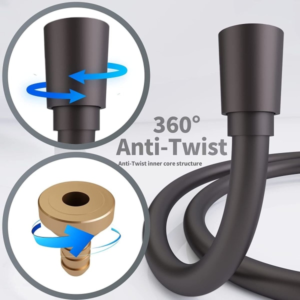 Anti-twist duschslang, 1,5 m duschslang, slät PVC duschslang, K