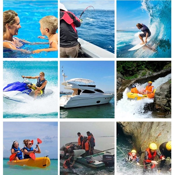 Flytväst, flythjälpväst, simväst, lämplig för fiske, segling, surfing, rodd, kajakpaddling, vattensporter, orange XL KLB