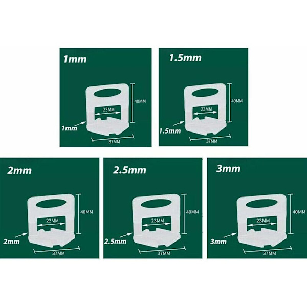 Nivelleringssystem for flisinstallasjon - 100 festeklips (2 mm) KLB