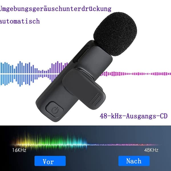 Mikrofoni, Lavalier-mikrofoni älypuhelimeen, Mini-mikrofoni Plug & Play,