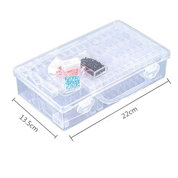 LAKIND 64 roms diamantbroderi sorteringboks i robust oppbevaringsboks