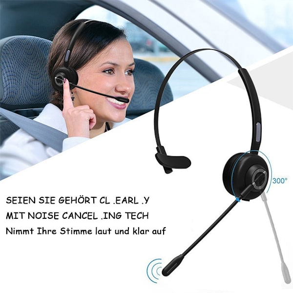 Bluetooth-headset med mikrofon och USB-dongel, mono PC-headset