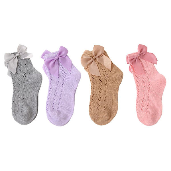 Baby Girls Strumpor Toddler Bow Mesh Andas Klänningstrumpor S KLB