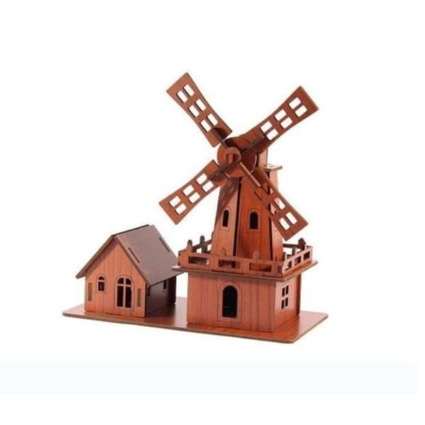 Treleker DIY Husmodell 3D Puslespill Utdannende Leke for Barn