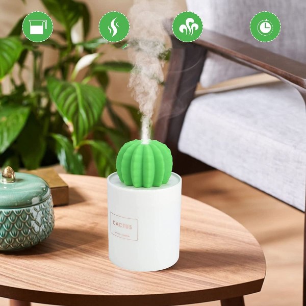 Aroma Diffuser Nattlys Fuktighetskrem 3 i 1 Kaktus Mist Fuktighetskrem KLB