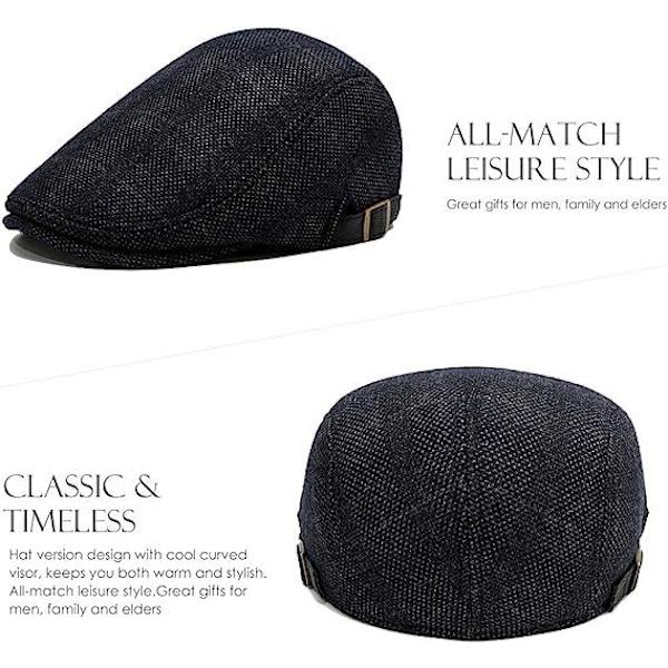 Herre flad beret cap justerbar flad hat efterår vinter