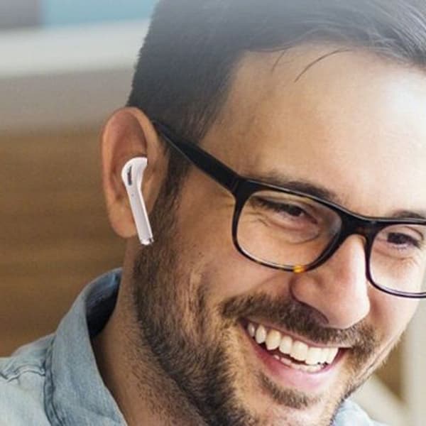 Ekte trådløse ørepropper, Bluetooth-hodetelefoner med berøringskontroll, hvit